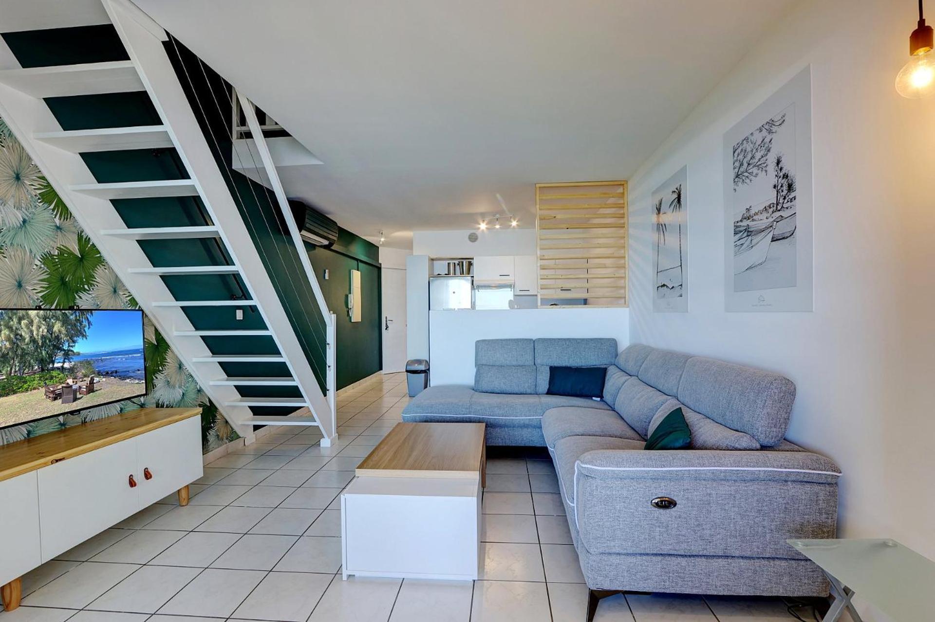 Plein La Vue - T4 Saint Leu 1Ere Ligne Pieds Dans L'Eau Apartment Luaran gambar