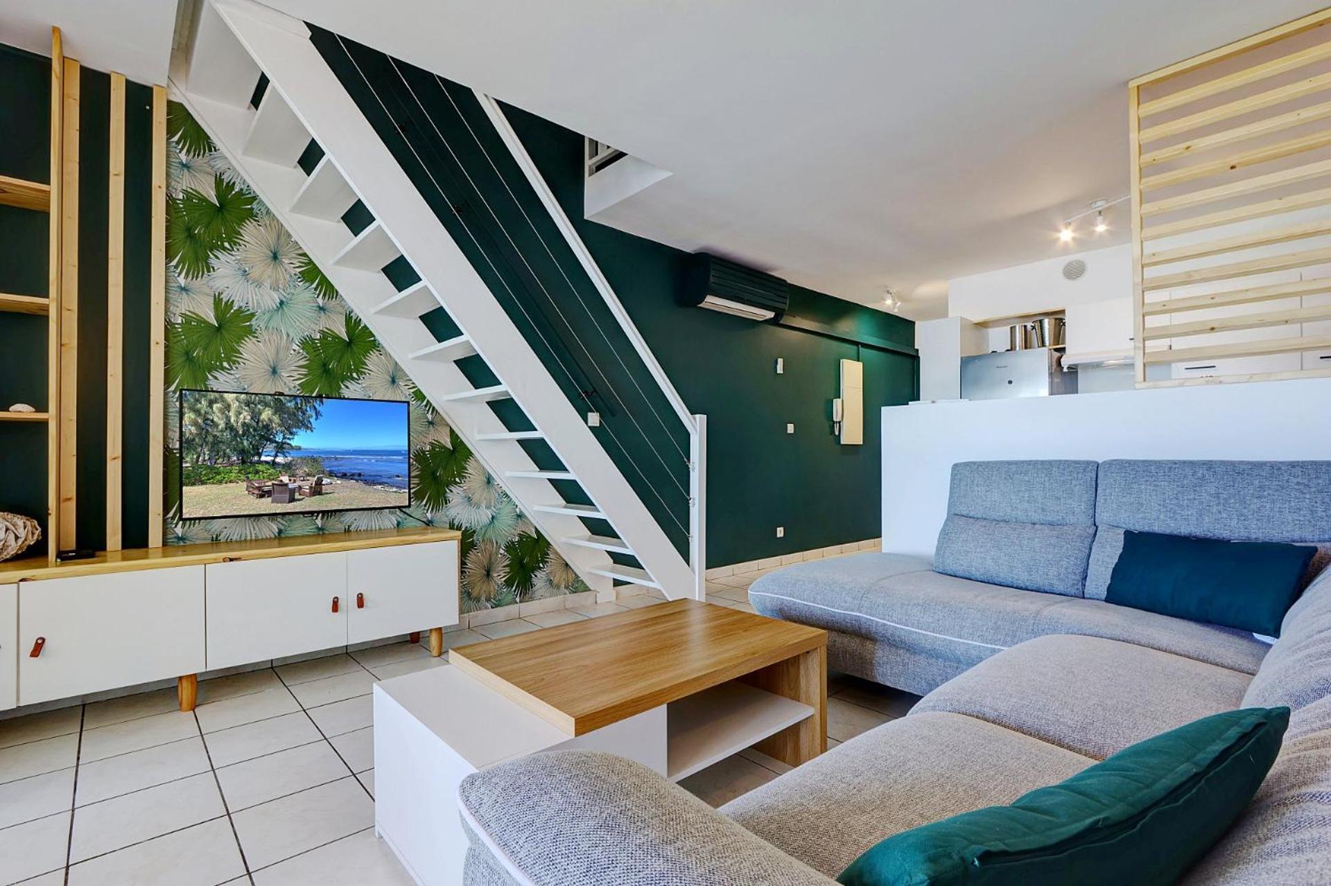 Plein La Vue - T4 Saint Leu 1Ere Ligne Pieds Dans L'Eau Apartment Luaran gambar